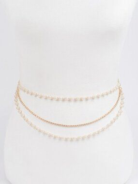 Pearl Layered Chain Belt